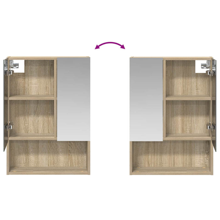 Dulap cu oglindă pentru baie Stejar Sonoma 50 x 14,5 x 70 cm - WALTI WALTI
