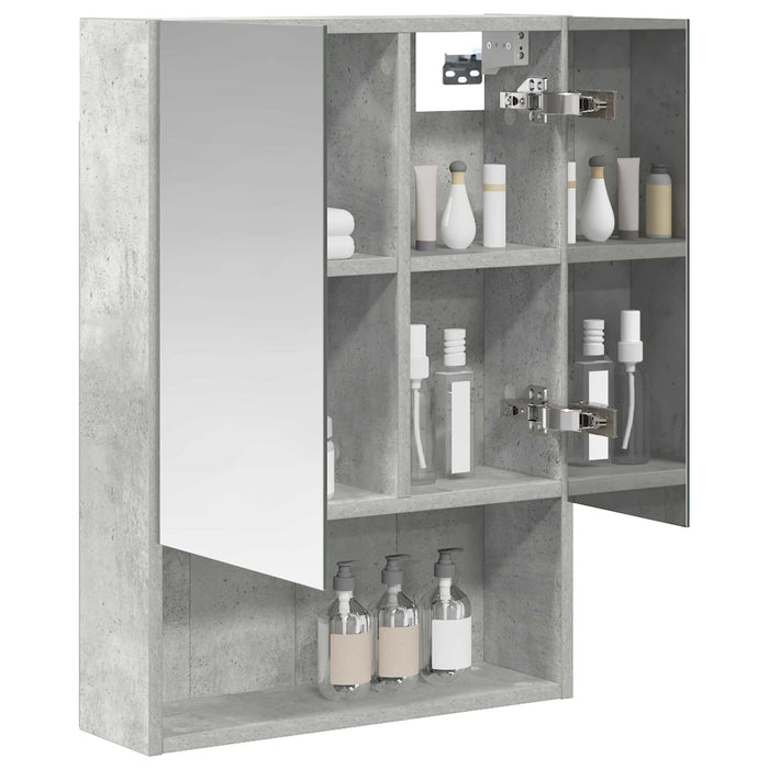 Dulap cu oglindă pentru baie Gri din beton 50 x 14,5 x 70 cm - WALTI WALTI