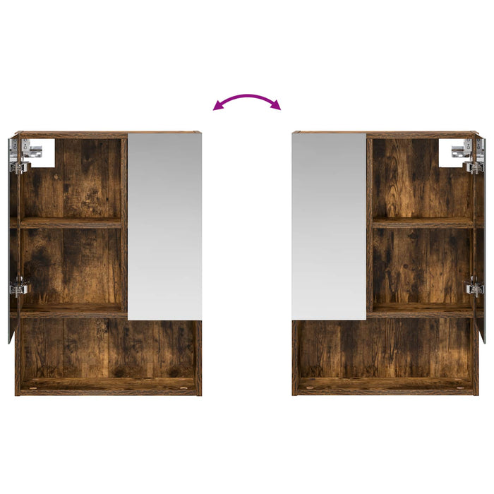 Dulap cu oglindă pentru baie Stejar fumuriu 50 x 14,5 x 70 cm - WALTI WALTI