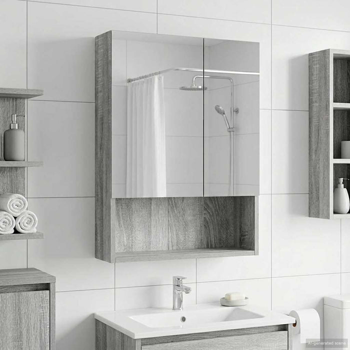 Dulap cu oglindă pentru baie Gri Sonoma 50 x 14,5 x 70 cm - WALTI WALTI