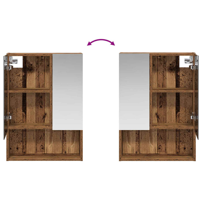 Dulap cu oglindă pentru baie Lemn vechi 50 x 14,5 x 70 cm - WALTI WALTI