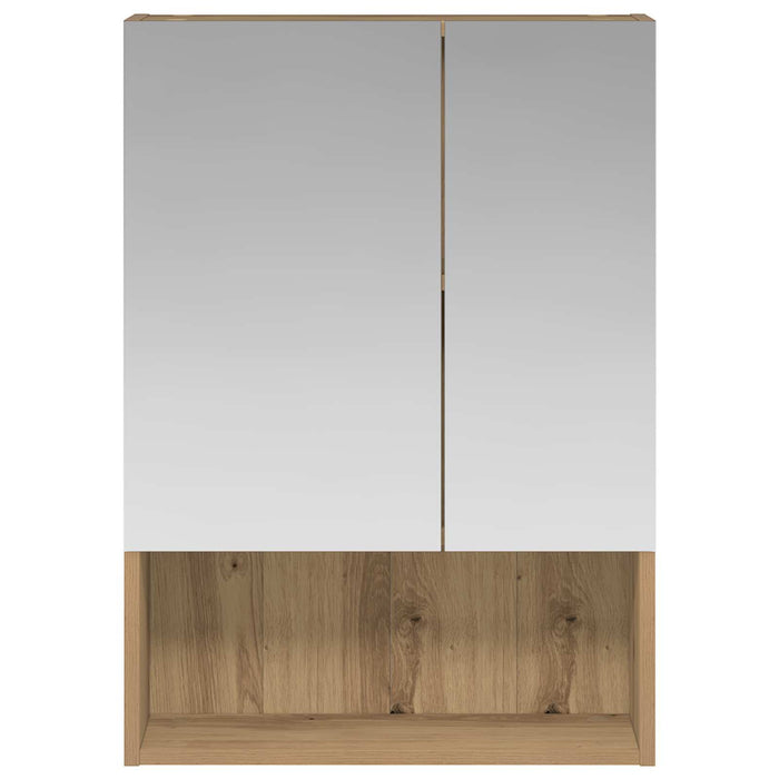 Dulap cu oglindă pentru baie Stejar artizanal 50 x 14,5 x 70 cm - WALTI WALTI