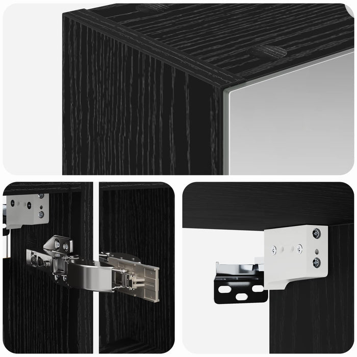 Dulap cu oglindă pentru baie Stejar Negru 50 x 14,5 x 70 cm - WALTI WALTI
