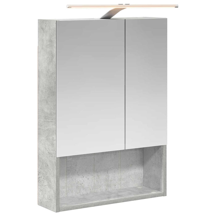 Dulap cu oglindă pentru baie Gri din beton 50 x 14,5 x 70 cm - WALTI WALTI