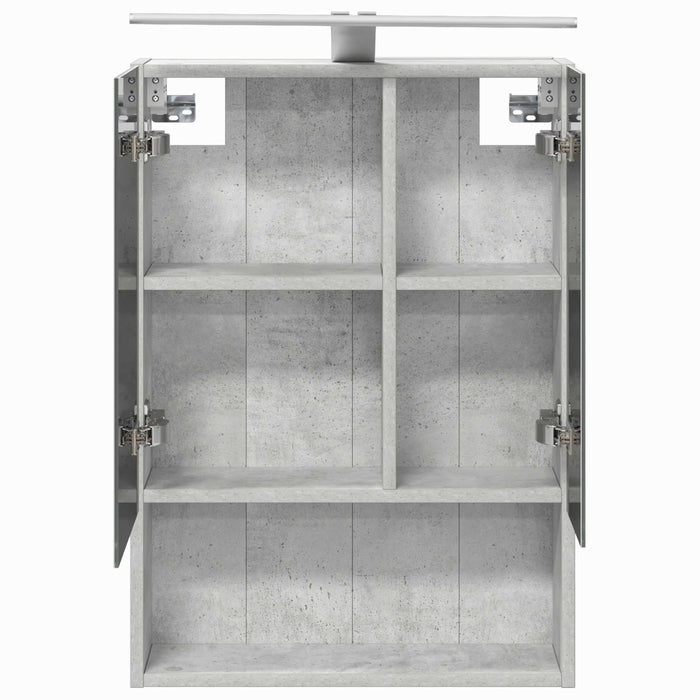 Dulap cu oglindă pentru baie Gri din beton 50 x 14,5 x 70 cm - WALTI WALTI