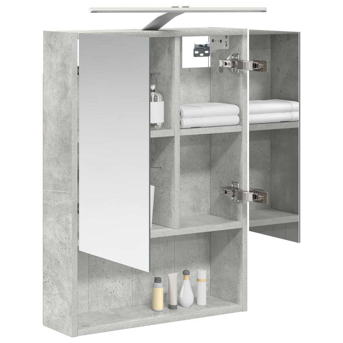 Dulap cu oglindă pentru baie Gri din beton 50 x 14,5 x 70 cm - WALTI WALTI