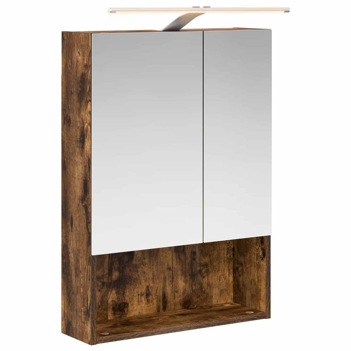 Dulap cu oglindă pentru baie Stejar fumuriu 50 x 14,5 x 70 cm WALTI