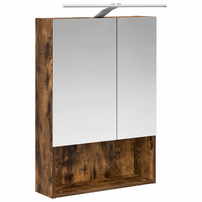 Dulap cu oglindă pentru baie Stejar fumuriu 50 x 14,5 x 70 cm WALTI