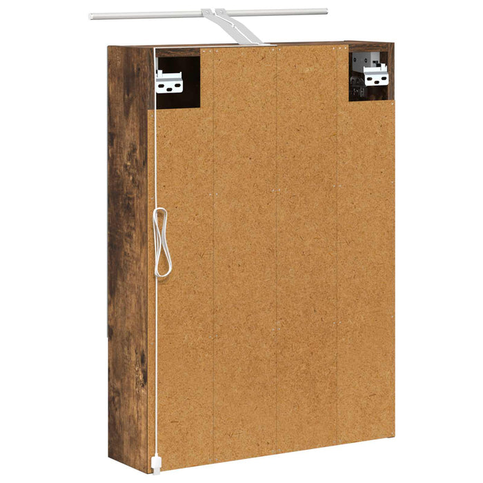Dulap cu oglindă pentru baie Stejar fumuriu 50 x 14,5 x 70 cm WALTI