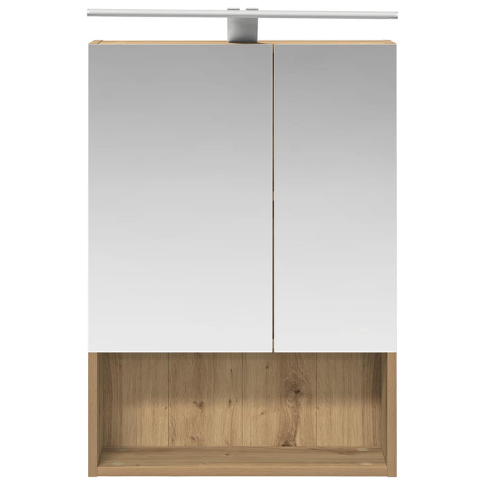 Dulap cu oglindă pentru baie Stejar artizanal 50 x 14,5 x 70 cm - WALTI WALTI