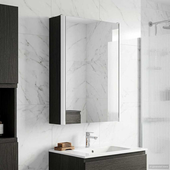 Dulap cu oglindă pentru baie Stejar Negru 33 x 11,5 x 50 cm - WALTI WALTI