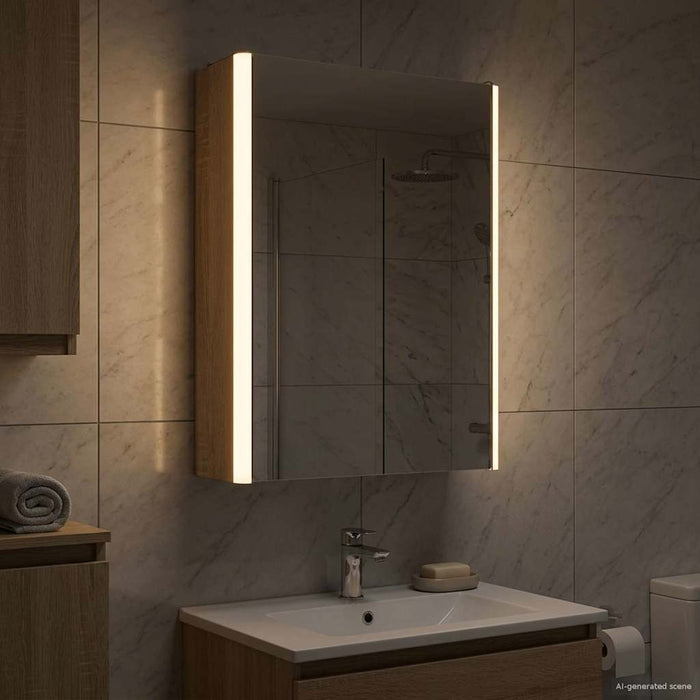 Dulap cu oglindă pentru baie Stejar Sonoma 33 x 11,5 x 50 cm - WALTI WALTI