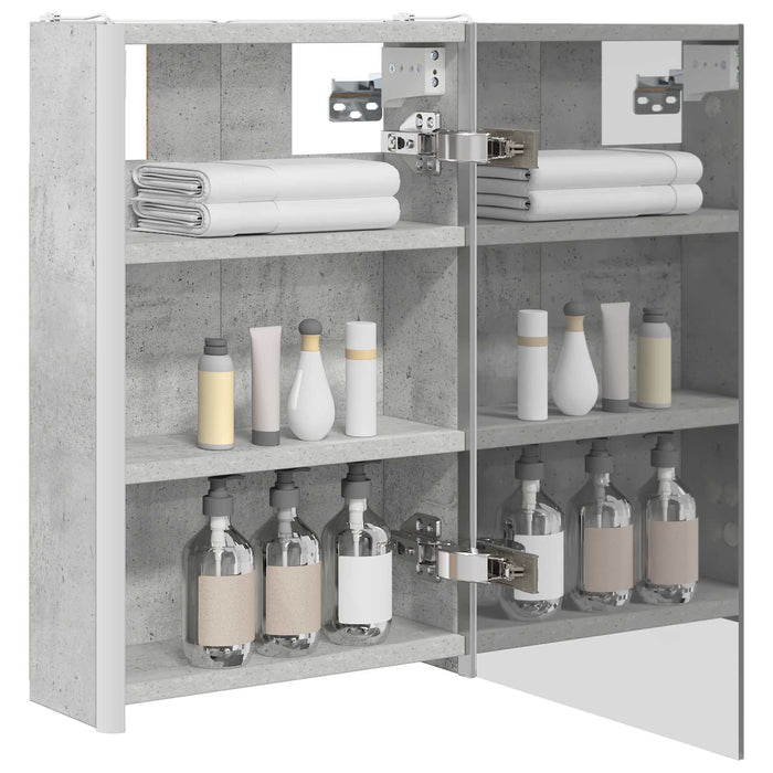 Dulap cu oglindă pentru baie Gri din beton 33 x 11,5 x 50 cm - WALTI WALTI