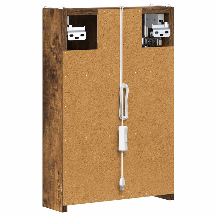 Dulap cu oglindă pentru baie Stejar fumuriu 33 x 11,5 x 50 cm - WALTI WALTI