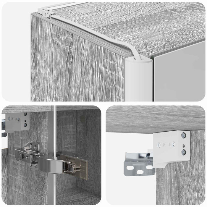 Dulap cu oglindă pentru baie Gri Sonoma 33 x 11,5 x 50 cm - WALTI WALTI