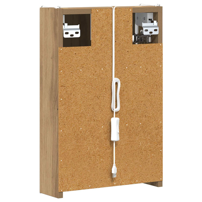 Dulap cu oglindă pentru baie Stejar artizanal 33 x 11,5 x 50 cm - WALTI WALTI