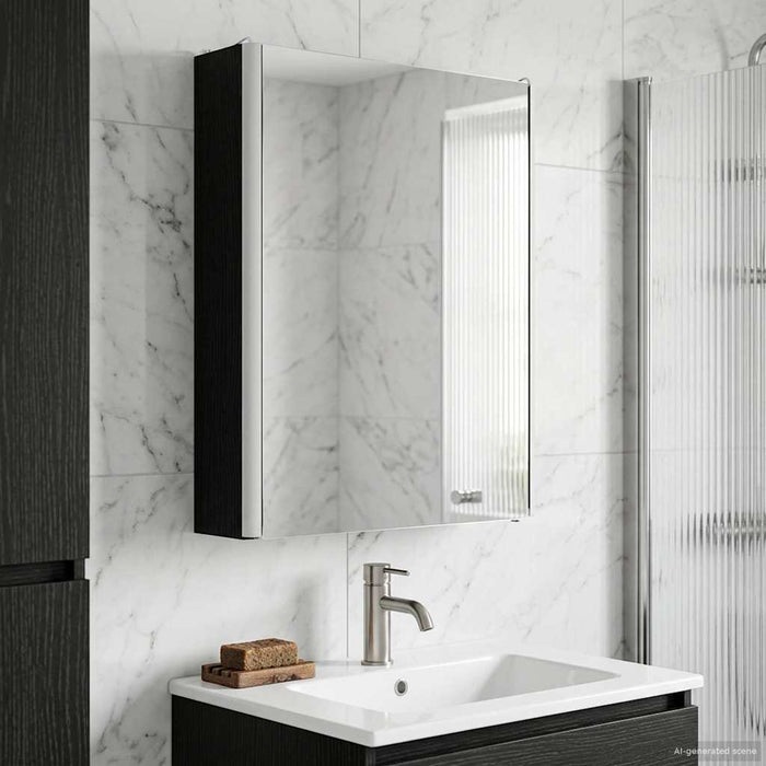 Dulap cu oglindă pentru baie Stejar Negru 43 x 11,5 x 60,5 cm - WALTI WALTI