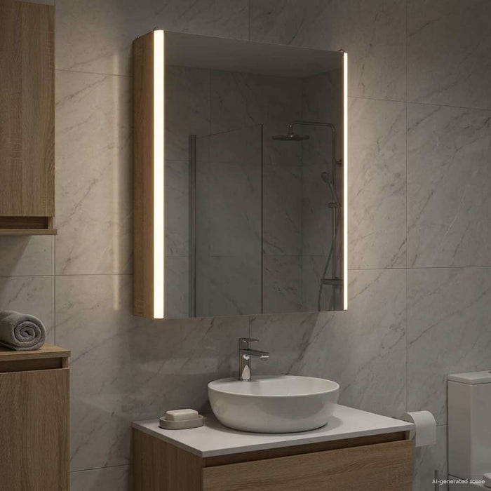 Dulap cu oglindă pentru baie Stejar Sonoma 43 x 11,5 x 60,5 cm - WALTI WALTI