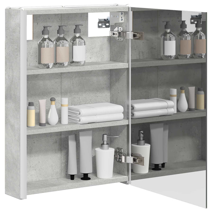 Dulap cu oglindă pentru baie Gri din beton 43 x 11,5 x 60,5 cm - WALTI WALTI