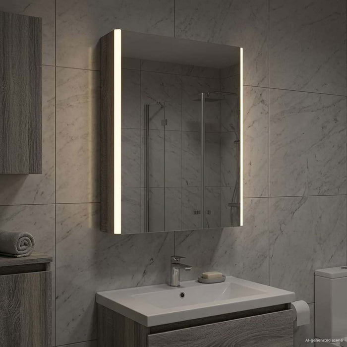 Dulap cu oglindă pentru baie Gri Sonoma 43 x 11,5 x 60,5 cm - WALTI WALTI