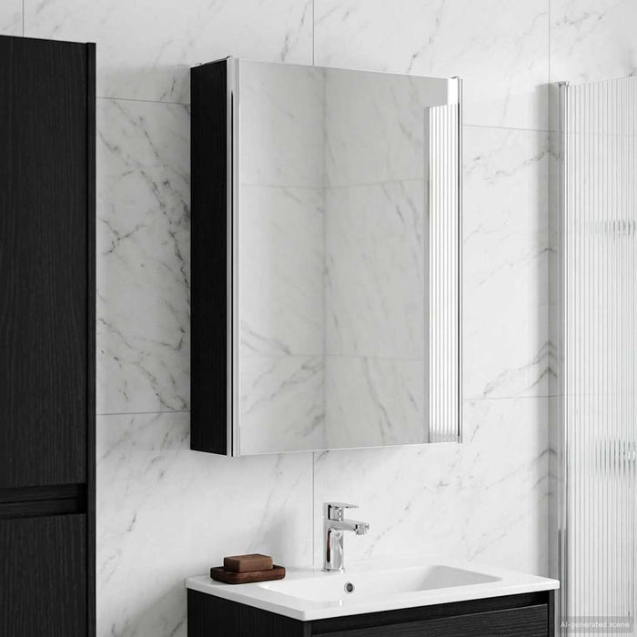 Dulap cu oglindă pentru baie Stejar Negru 53,5 x 15,5 x 70 cm - WALTI WALTI