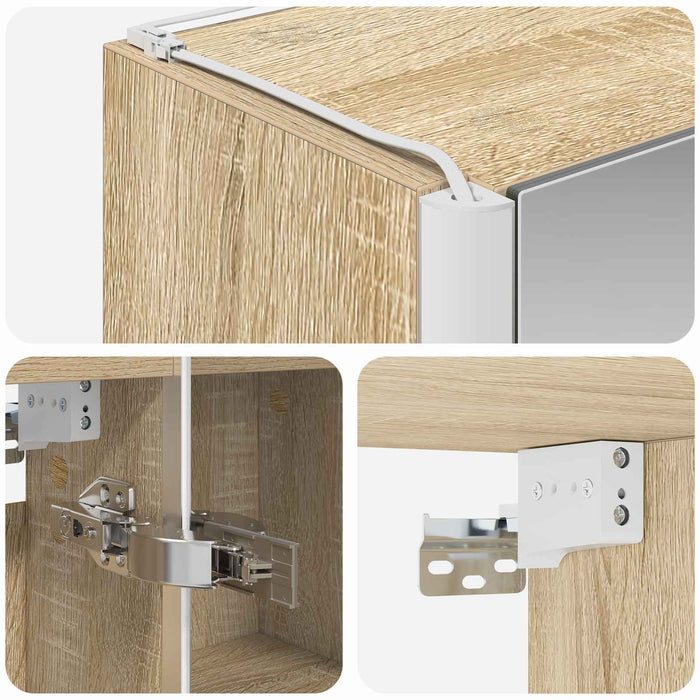 Dulap cu oglindă pentru baie Stejar Sonoma 53,5 x 15,5 x 70 cm - WALTI WALTI