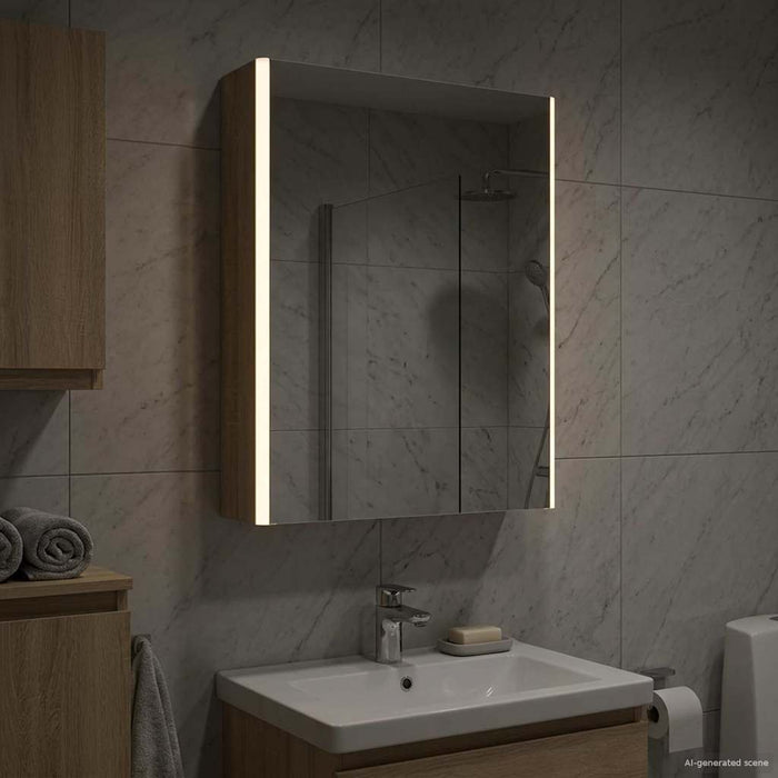 Dulap cu oglindă pentru baie Stejar Sonoma 53,5 x 15,5 x 70 cm - WALTI WALTI