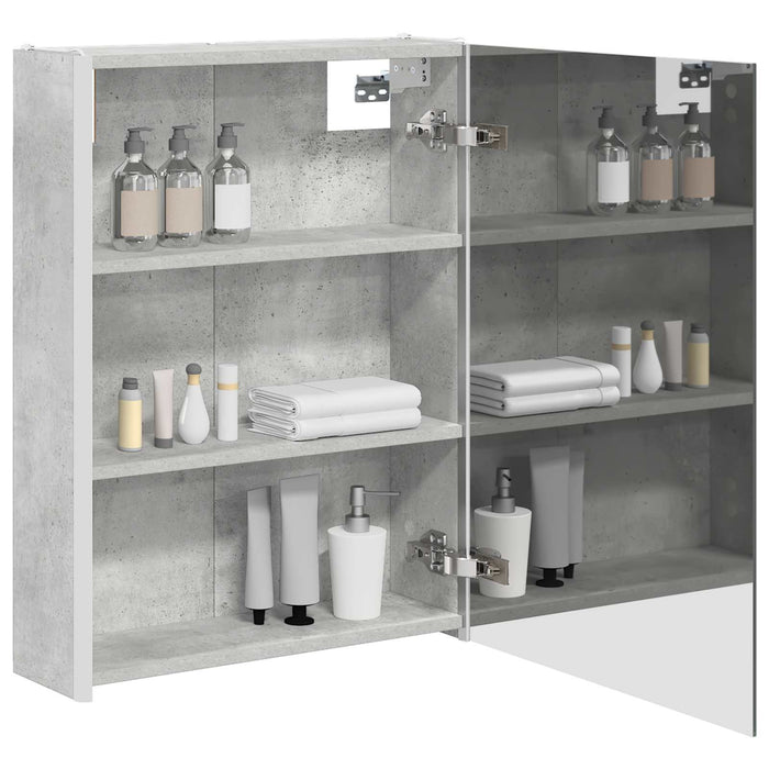 Dulap cu oglindă pentru baie Gri din beton 53,5 x 15,5 x 70 cm - WALTI WALTI