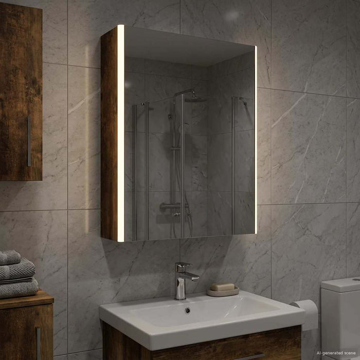 Dulap cu oglindă pentru baie Stejar fumuriu 73.5 x 15.5 x 70 cm - WALTI WALTI