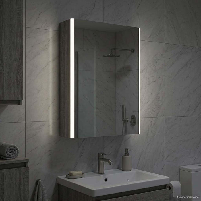 Dulap cu oglindă pentru baie Gri Sonoma 53,5 x 15,5 x 70 cm - WALTI WALTI