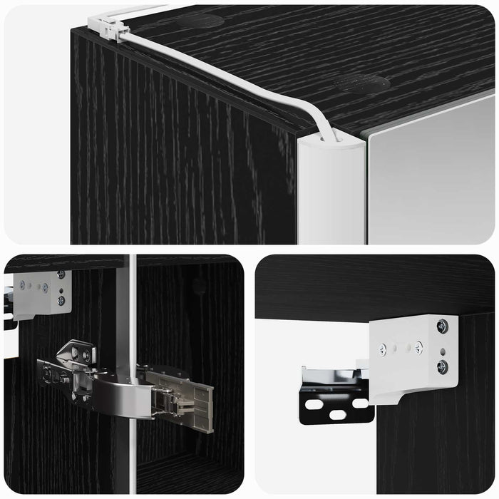 Dulap cu oglindă pentru baie Stejar Negru 63,5 x 15,5 x 70 cm - WALTI WALTI