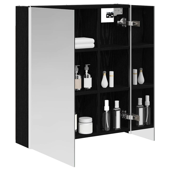 Dulap cu oglindă pentru baie Stejar Negru 63,5 x 15,5 x 70 cm - WALTI WALTI