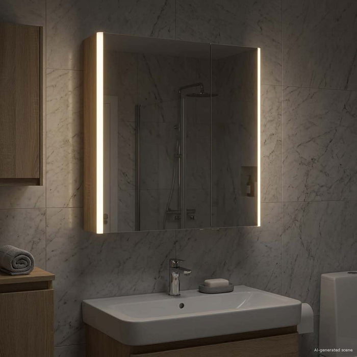 Dulap cu oglindă pentru baie Stejar Sonoma 63,5 x 15,5 x 70 cm - WALTI WALTI