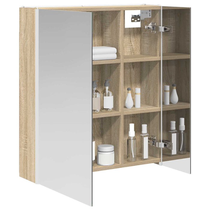 Dulap cu oglindă pentru baie Stejar Sonoma 63,5 x 15,5 x 70 cm - WALTI WALTI