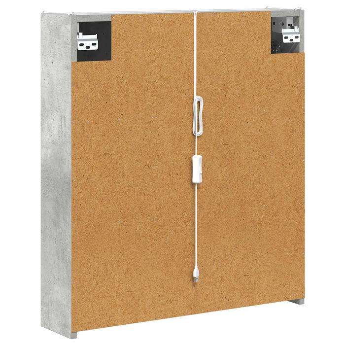 Dulap cu oglindă pentru baie Gri din beton 63,5 x 15,5 x 70 cm - WALTI WALTI
