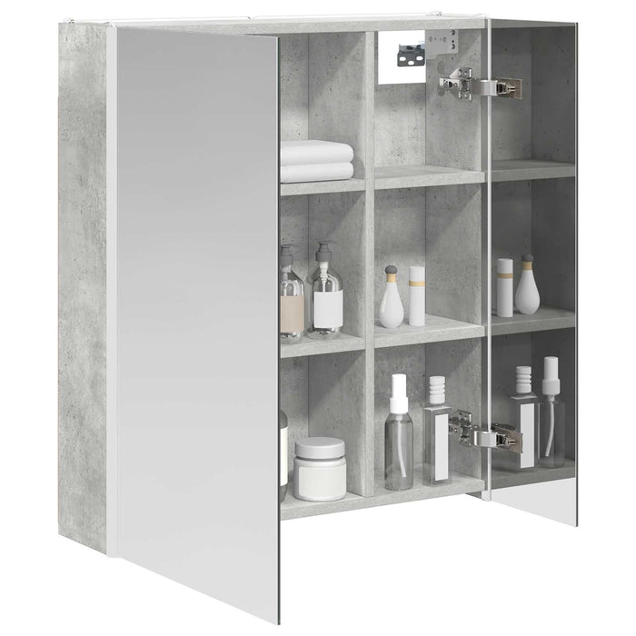 Dulap cu oglindă pentru baie Gri din beton 63,5 x 15,5 x 70 cm - WALTI WALTI