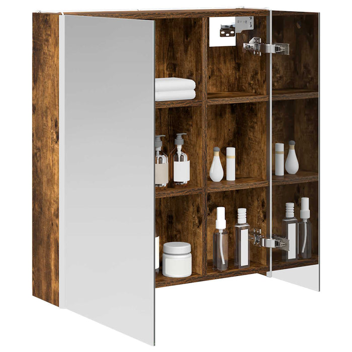 Dulap cu oglindă pentru baie Stejar fumuriu 63,5 x 15,5 x 70 cm - WALTI WALTI