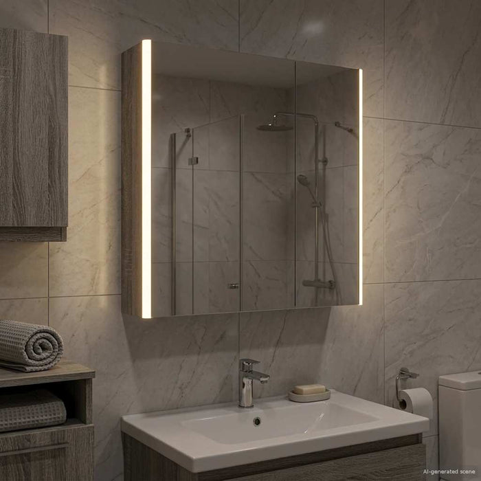 Dulap cu oglindă pentru baie Gri Sonoma 63,5 x 15,5 x 70 cm - WALTI WALTI