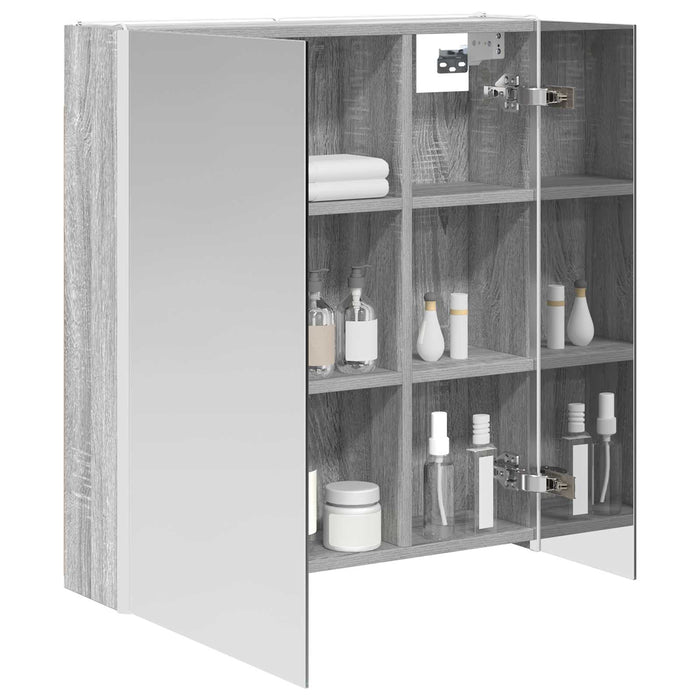 Dulap cu oglindă pentru baie Gri Sonoma 63,5 x 15,5 x 70 cm - WALTI WALTI