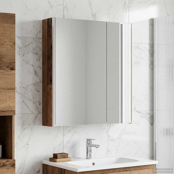 Dulap cu oglindă pentru baie Lemn vechi 63,5 x 15,5 x 70 cm - WALTI WALTI