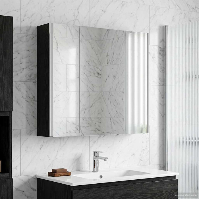 Dulap cu oglindă pentru baie Stejar Negru 63,5 x 15,5 x 60,5 cm - WALTI WALTI