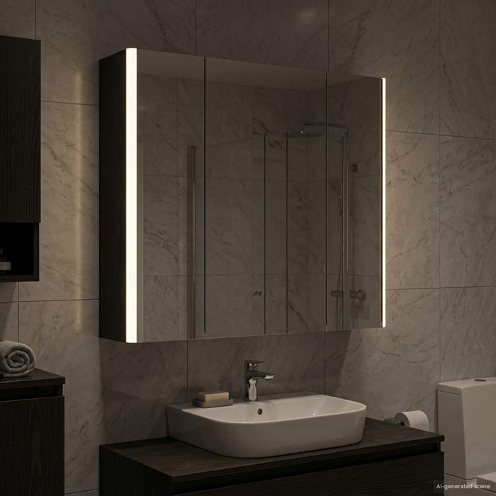 Dulap cu oglindă pentru baie Stejar Negru 63,5 x 15,5 x 60,5 cm - WALTI WALTI