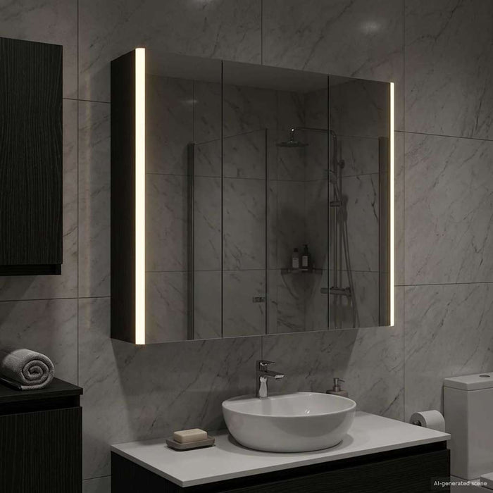 Dulap cu oglindă pentru baie Stejar Negru 73.5 x 15.5 x 70 cm - WALTI WALTI