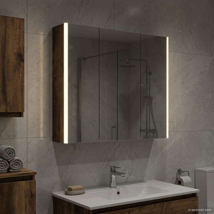 Dulap cu oglindă pentru baie Stejar fumuriu 73.5 x 15.5 x 70 cm - WALTI WALTI