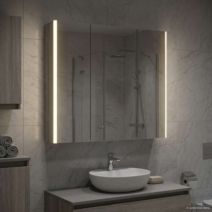 Dulap cu oglindă pentru baie Gri Sonoma 73.5 x 15.5 x 70 cm - WALTI WALTI