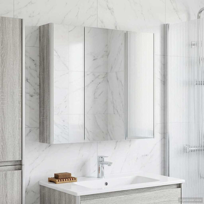 Dulap cu oglindă pentru baie Gri Sonoma 73.5 x 15.5 x 70 cm - WALTI WALTI