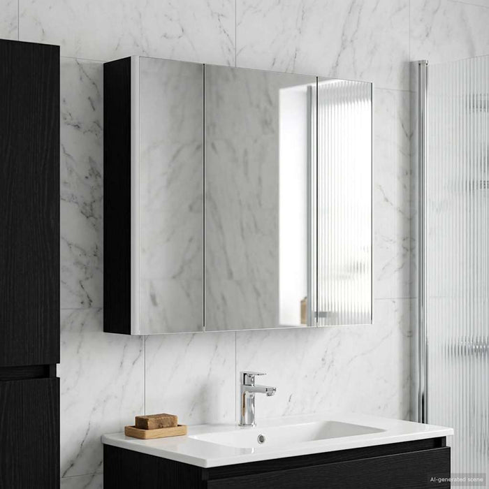 Dulap cu oglindă pentru baie Stejar Negru 83,5 x 15,5 x 70 cm - WALTI WALTI
