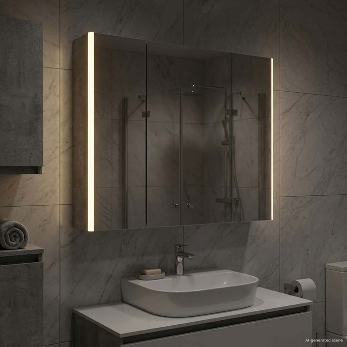 Dulap cu oglindă pentru baie Gri din beton 83,5 x 15,5 x 70 cm - WALTI WALTI