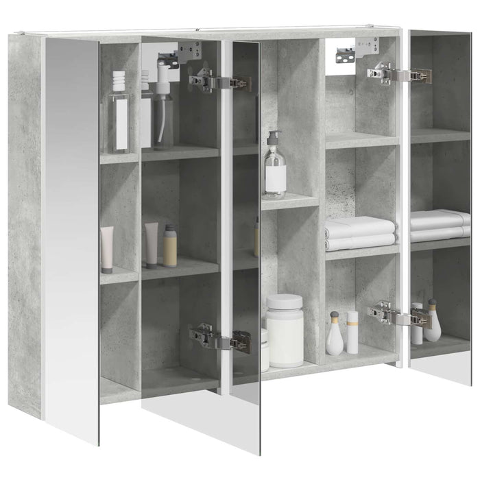 Dulap cu oglindă pentru baie Gri din beton 83,5 x 15,5 x 70 cm - WALTI WALTI