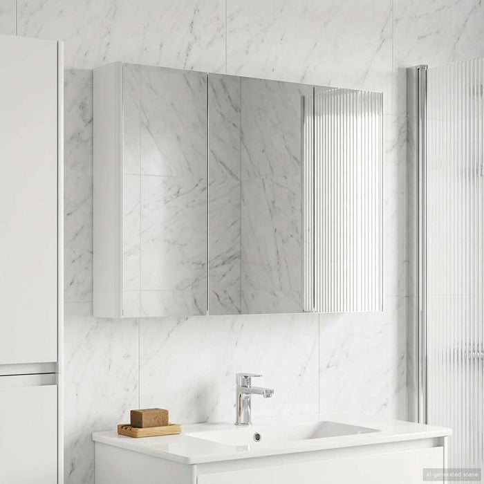 Dulap cu oglindă pentru baie Alb 103,5 x 15,5 x 70 cm - WALTI WALTI